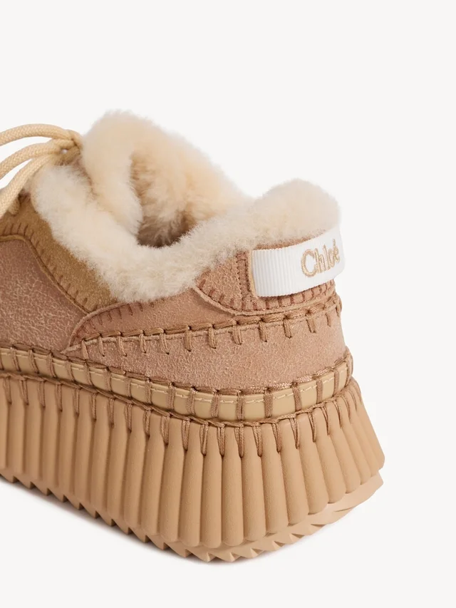 Chloé Nama Shearling Low-Top Sneakers, photo 5 of 5 from SENSER