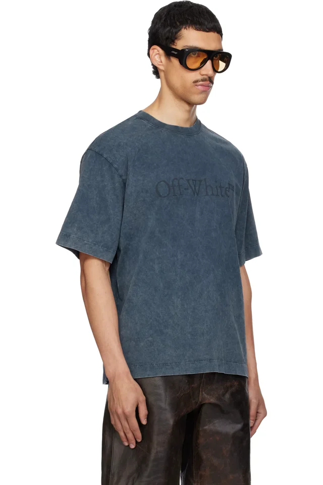Off-White Navy Bookish Mar Skate T-shirt, photo 2 of 4 from SSENSE