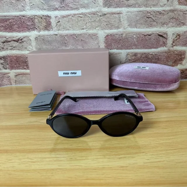 Miu Miu No.551 Miu Black Round Acetate Sunglasses in black Velvet from Poshmark