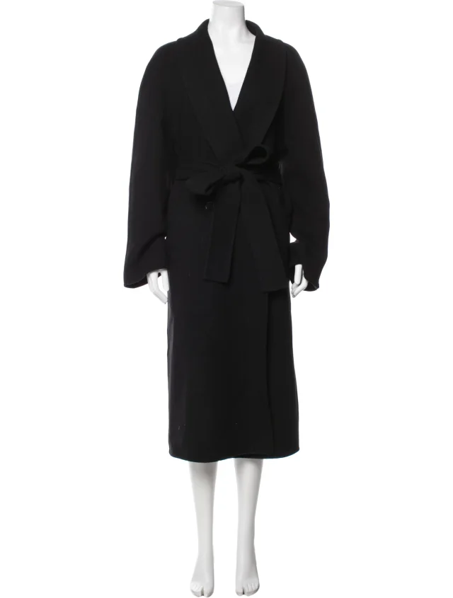 The Row Wool Coat in black Wool from The RealReal