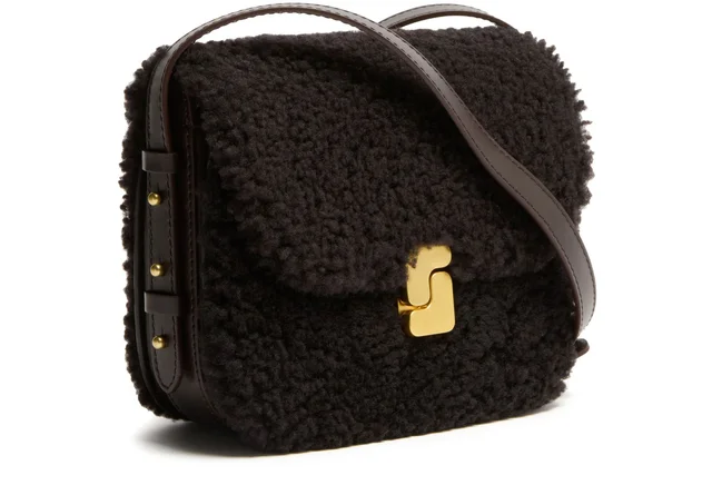 SOEUR Bellissima mini crossbody bag in Brown Main material: 100% lamb nappa, secondary material: 100% cowhide leather, lining: 100% cotton, photo 3 of 8 from 24S (US)