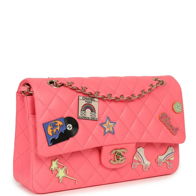 Chanel Medium "Hollywood Charms" Classic Double Flap Bag Coral Lambskin Gold Hardware in Lambskin from Madison Avenue Couture, photo 2 of 2