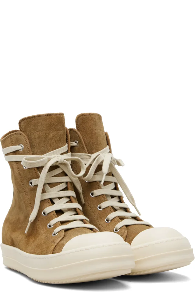 Rick Owens Beige Temple Sneaks Sneakers, photo 4 of 5 from SSENSE
