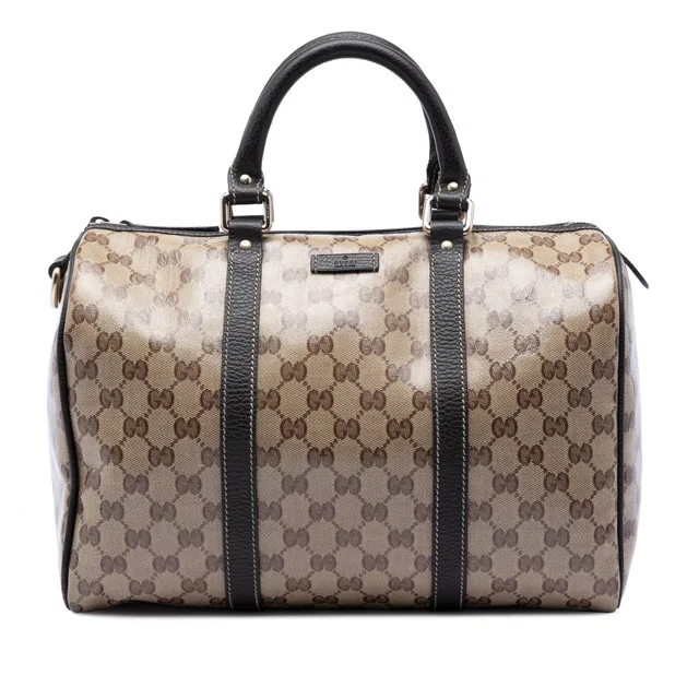 Beige Gucci Medium GG Crystal Joy Boston Bag in Beige Coated canvas from Designer Revival