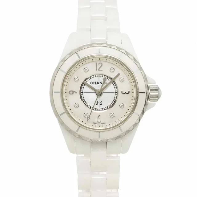 Chanel J12 H2570 29mm 8P Diamond Quartz White Shell Dial Ladies Watch in White Ceramic from Luxury Promise