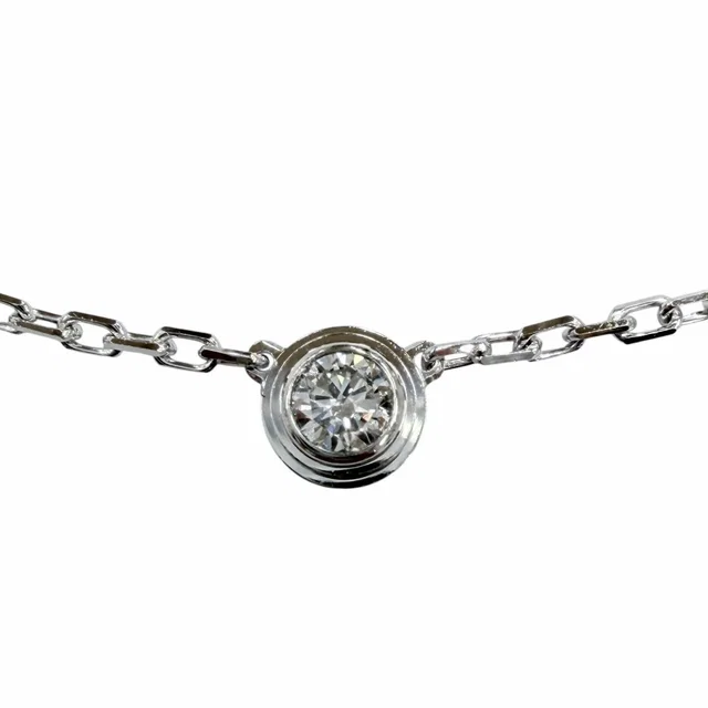 Cartier Damour 750 White Gold Diamond Necklace in White from LuxUness