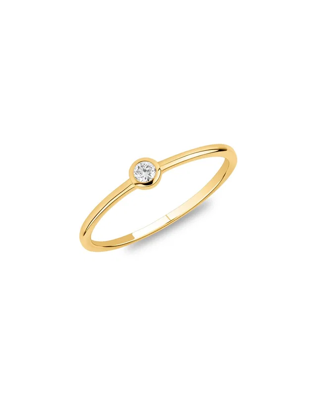 MaxColor 10K 0.06 ct. tw. Lab-Grown Diamond Bezel Ring, image 1 of 1 from Gilt