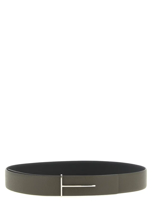 Tom Ford Icon Belt — Black Grain Leather in Black Leather from HEWI