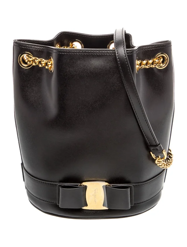 Ferragamo Leather Vara Bow in black Leather from The RealReal