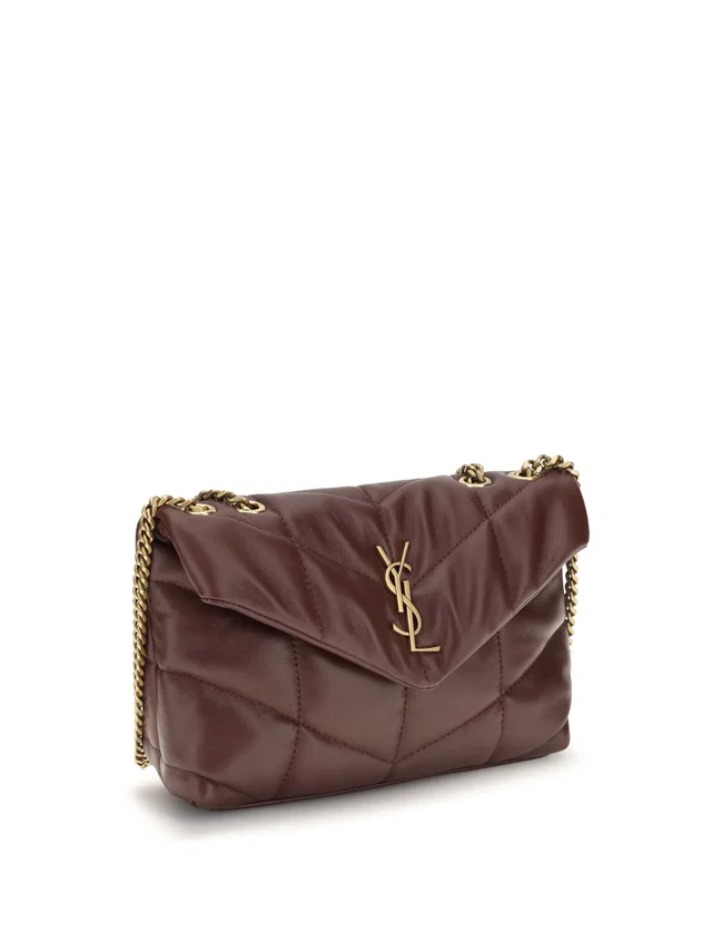 Saint Laurent Puffer Toy Shoulder Bag — Brown Lambskin in Brown Lambskin from HEWI