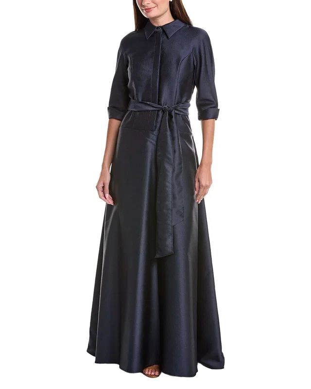 Teri Jon by Rickie Freeman Mikado Shirt Drop-Waist Gown, image 1 of 1 from Rue La La