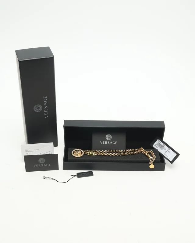 Versace Medusa Rhinestone Chain Necklace from A Retro Tale, photo 2 of 7