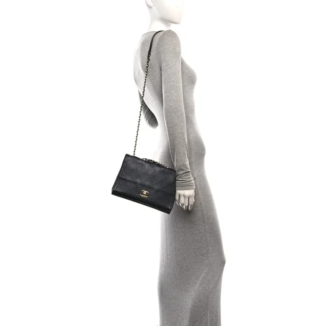 Chanel Stitched Large Flap Black in Black Calfskin from FASHIONPHILE, photo 2 of 10