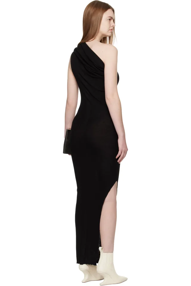 Rick Owens Black Temple Athena Midi Dress, photo 3 of 4 from SSENSE