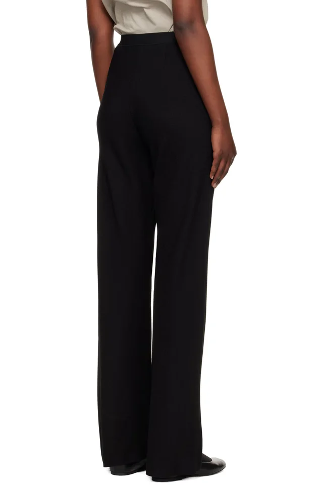 WARDROBE.NYC Black Crepe Bias Cut Trousers, photo 3 of 4 from SSENSE