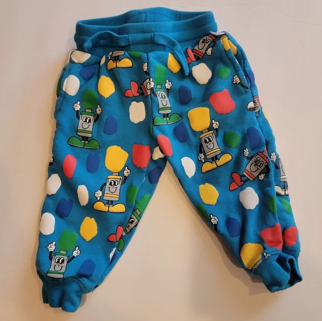 Stella McCartney Kids Paintbrush Sweatpants Size 6 Months Blue Paint in blue from Poshmark