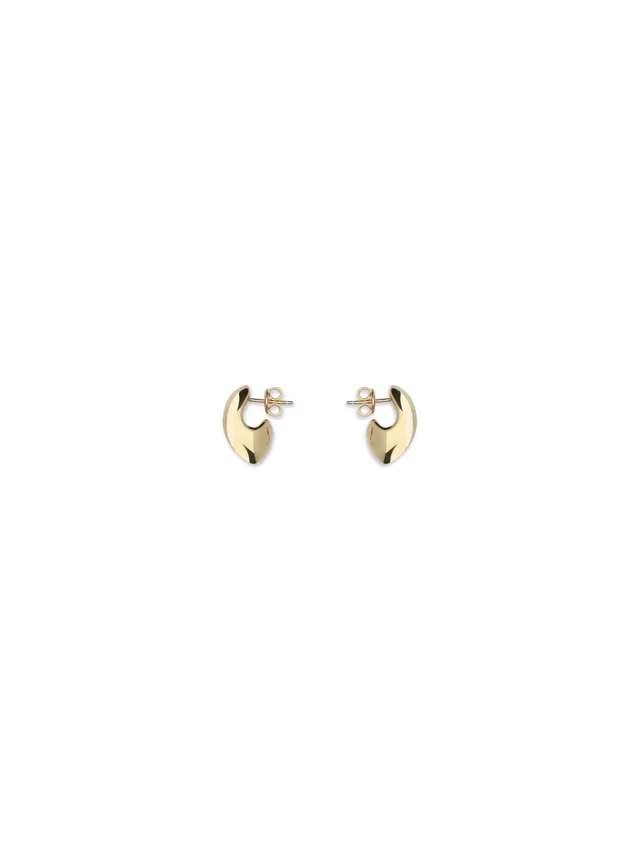 Bottega Veneta Polished Disc Earrings — Gold Metal in Gold from HEWI, photo 2 of 2