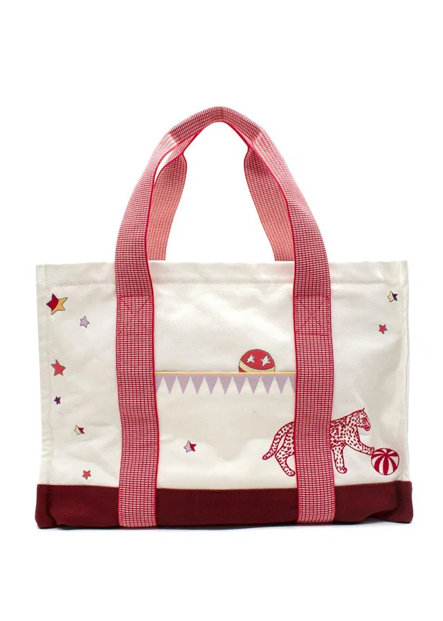 Hermès White Canvas Circus Nappy Tote Bag in White Canvas from HEWI