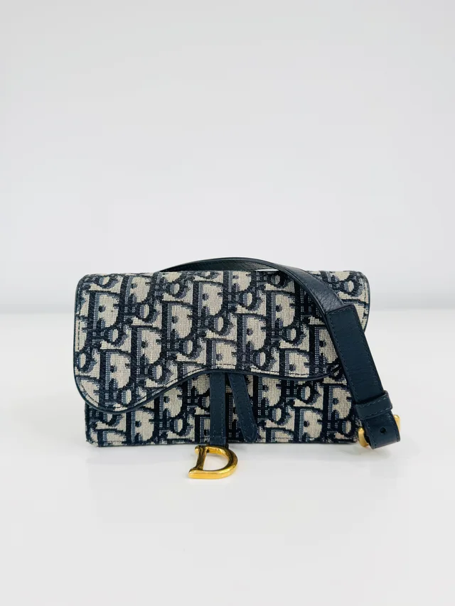 Dior Oblique Canvas Saddle Belt Bag in Canvas from Edit Second Hand