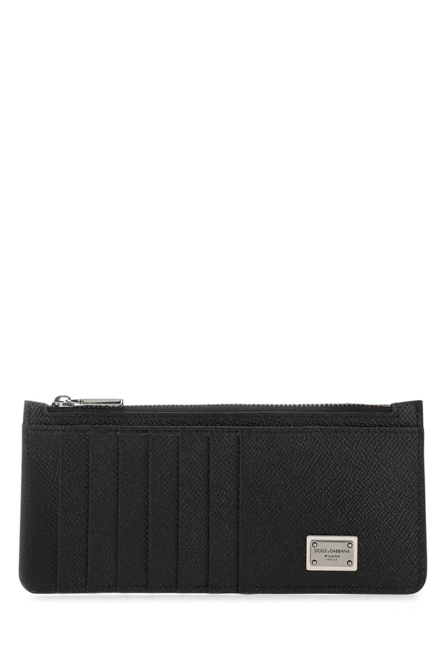 Dolce & Gabbana Calf Leather Card Case — Black Exterior: Cases in Black Calfskin from HEWI