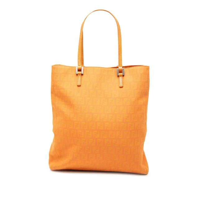 Orange Fendi Zucchino Canvas Tote in Orange Canvas from Designer Revival