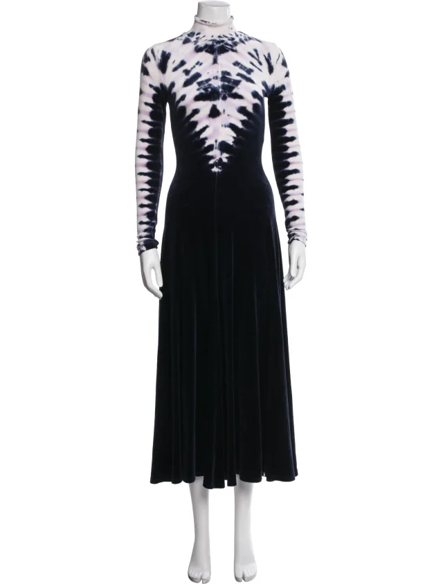 Proenza Schouler Tie-Dye Print Long Dress in black from The RealReal