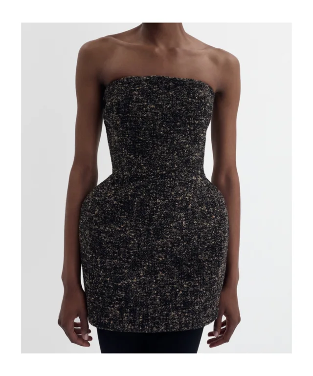 Magda Butrym Strapless mini dress in brown, photo 2 of 2 from SENSER