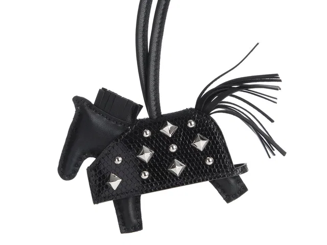 Hermès Black Lambskin and Lizard Rodeo Robeo Rock PM in Black Lambskin from Ann's Fabulous Finds