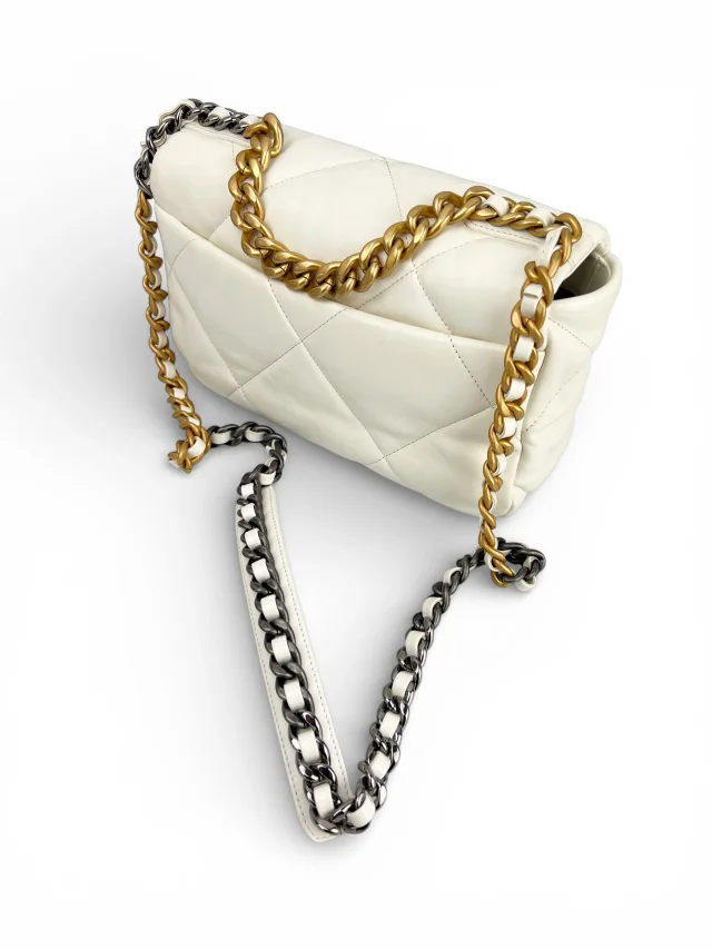 Chanel 19 Small White Lambskin (Full Set) in White Lambskin from Season 2 Consign, photo 1 of 1