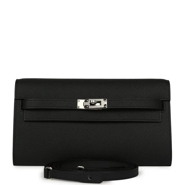Hermès Kelly Wallet To Go Black Epsom Palladium Hardware in Black Epsom leather from Madison Avenue Couture