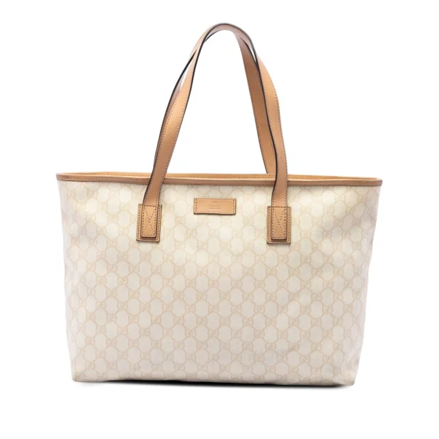 Brown Gucci Medium GG Supreme Tote in Brown Coated canvas from Designer Revival