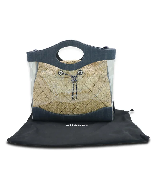 Chanel DENIM PVC Shopper Tote with Raffia Insert in Raffia from Luxury Promise, photo 12 of 12