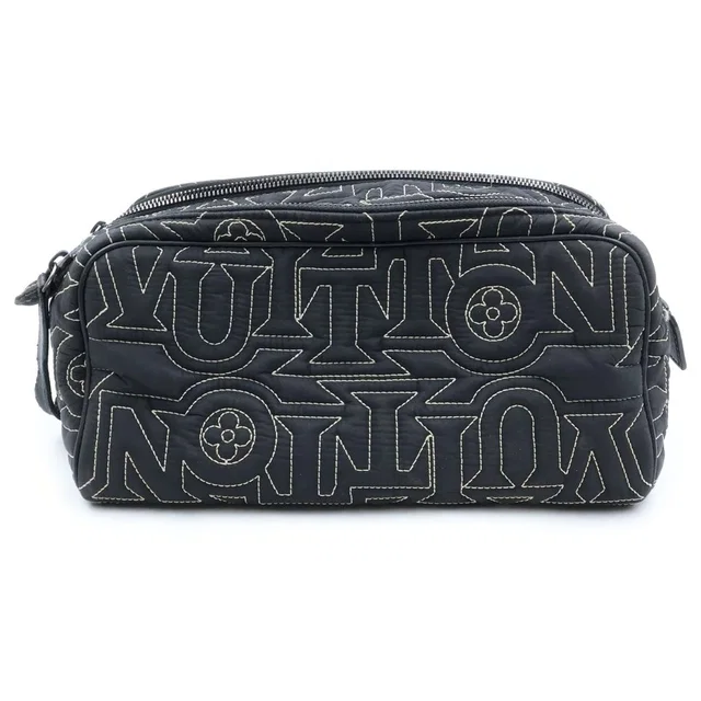 Louis Vuitton Dopkit Snow Clutch Black Nylon in Black Nylon from The Reluxe