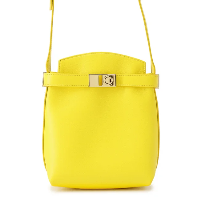 Ferragamo Gancini HUG Smartphone Shoulder Bag Yellow220650 770895 Calf Leather in Calfskin from GALLERY RARE, photo 1 of 1