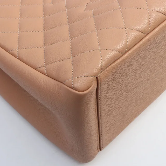 Chanel Circa 2013 Caviar Skin GST Tote Bag, Pink Beige in Beige Caviar leather from VINTAGE QOO TOKYO, photo 9 of 17