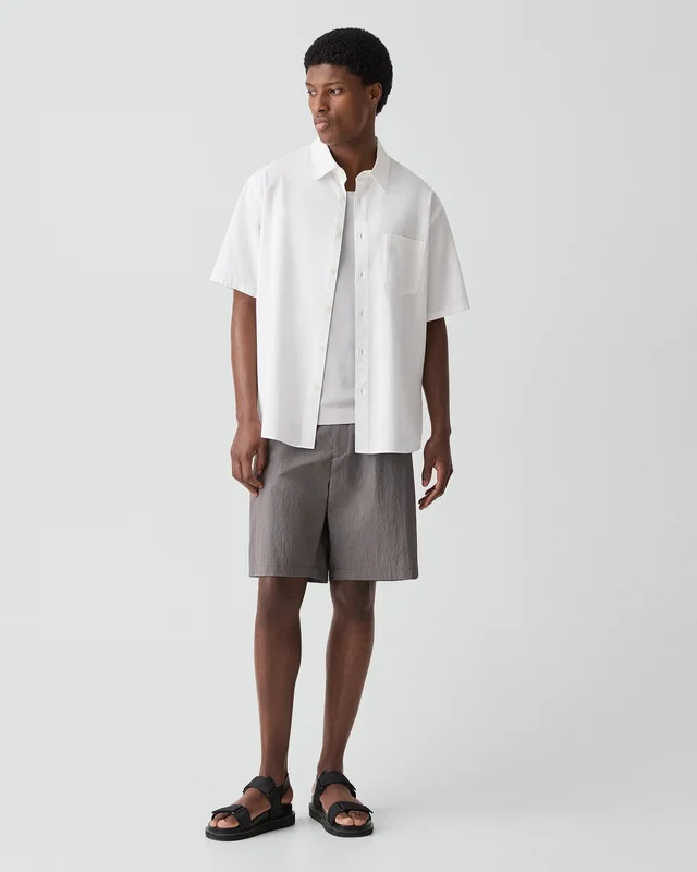 Theory Weekend Short-Sleeve Shirt in Weekend Cotton, photo 6 of 6 from Theory