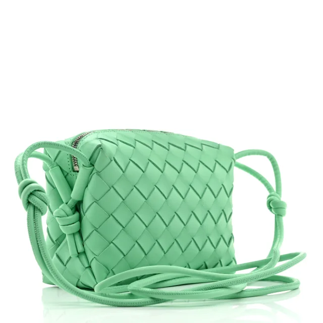 Bottega Veneta Nappa Intrecciato Mini Loop Camera Bag Fountain in Nappa leather from FASHIONPHILE, photo 3 of 9
