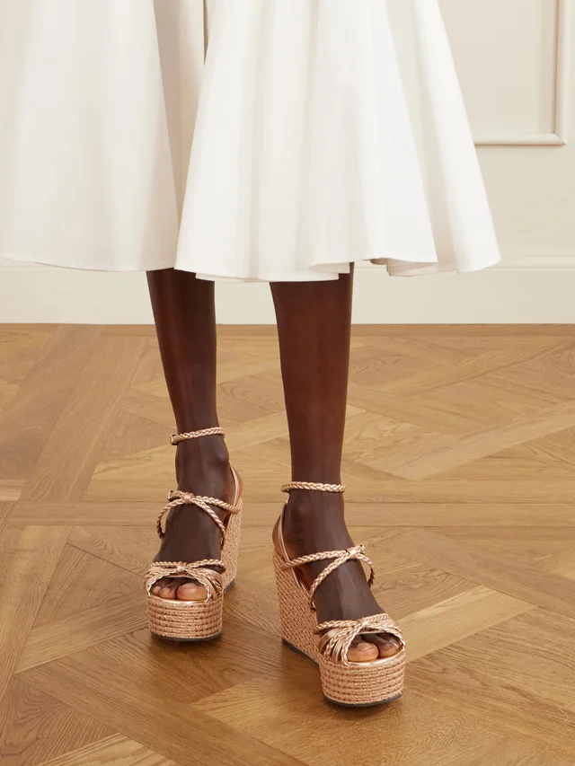 JIMMY CHOO Nyra metallic leather wedge sandals in Pink, photo 2 of 2 from NET-A-PORTER (Canada)