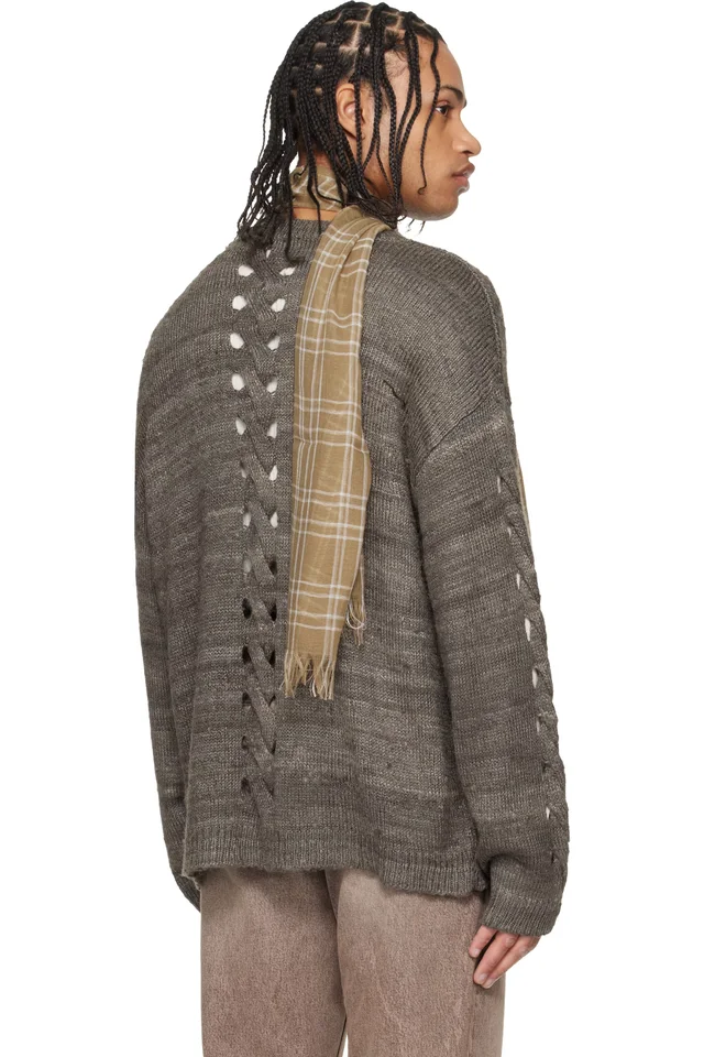 OUR LEGACY Brown Popover Roundneck Sweater, photo 3 of 4 from SSENSE
