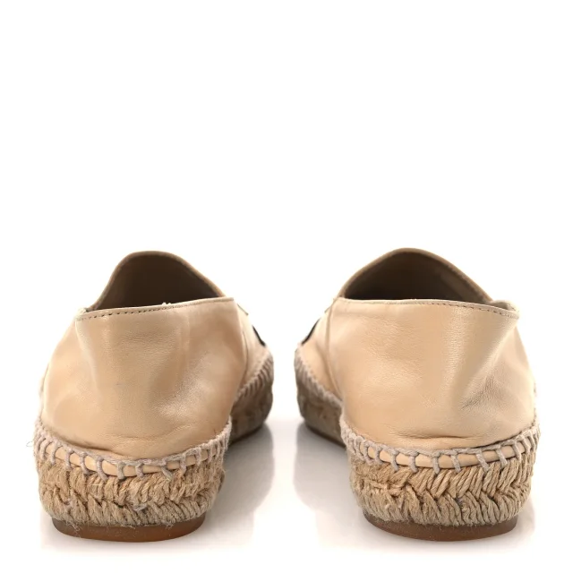 Chanel CC Espadrilles 37 Beige Black in Black Lambskin from FASHIONPHILE, photo 6 of 15