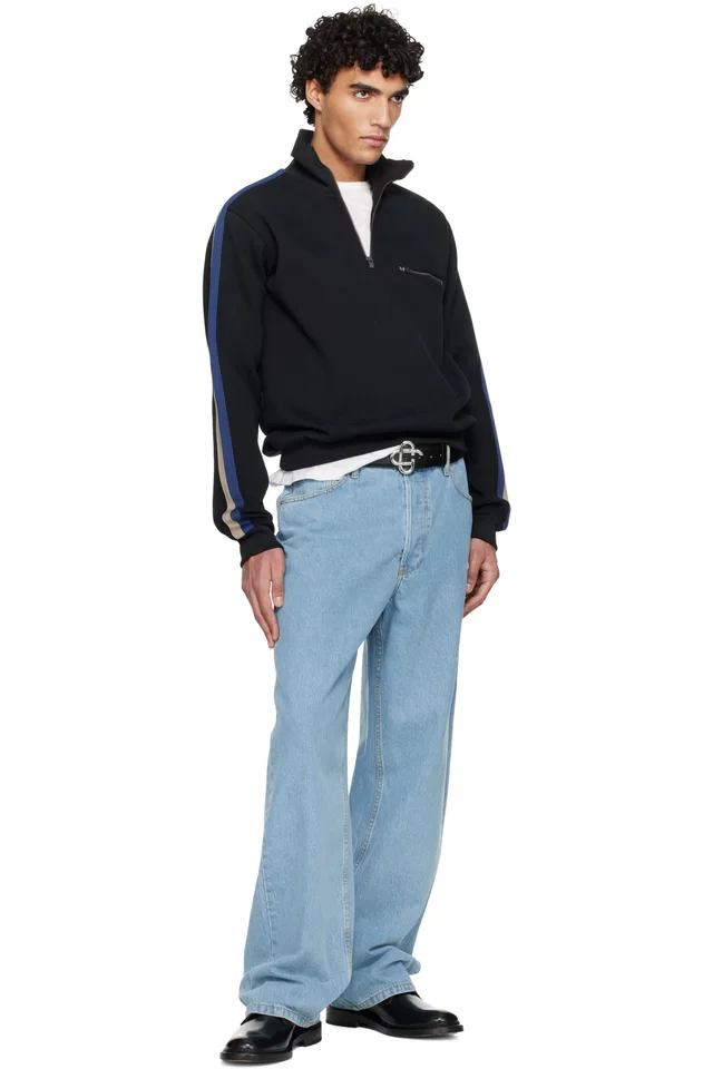 Casablanca Black CC Logo Buckle Belt, photo 2 of 2 from SSENSE