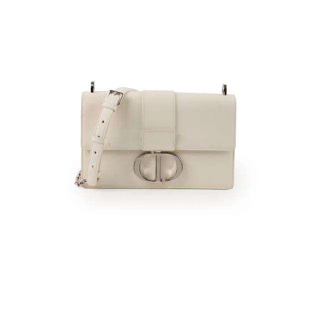 Dior 30 Montaigne White in White Leather from The Purse Affair