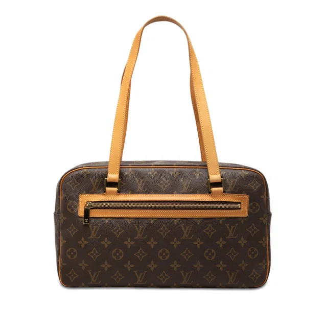 Brown Louis Vuitton Monogram Cite GM Shoulder Bag in Brown Coated canvas from Designer Revival