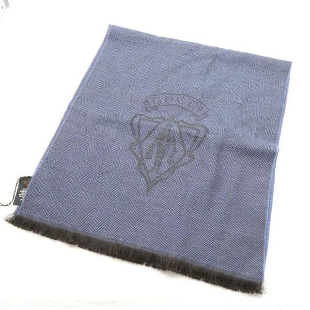 Gucci Shawl Wool 100% Scarf Fringe Herringbone in Wool from The Reluxe