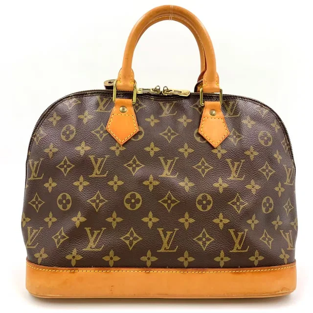 Louis Vuitton Alma PM Monogram Leather Brown Handbag Gold in Brown Leather from The Reluxe