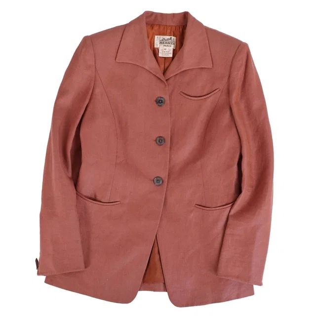 Hermès Vintage Jacket Logo Button Sleeve Zip from The Reluxe