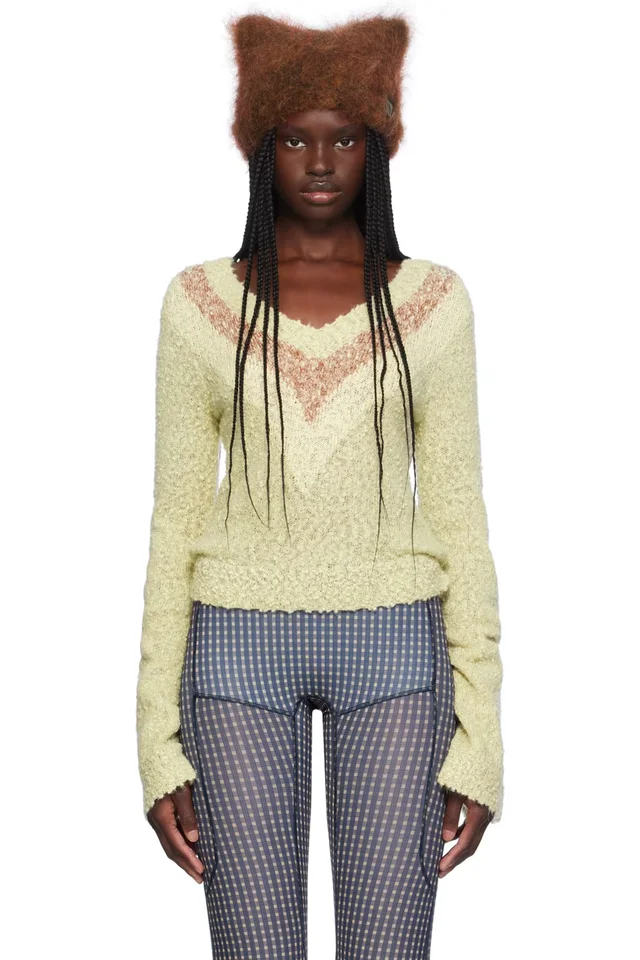 KNWLS Beige Explosion Sweater, image 1 of 1 from SSENSE
