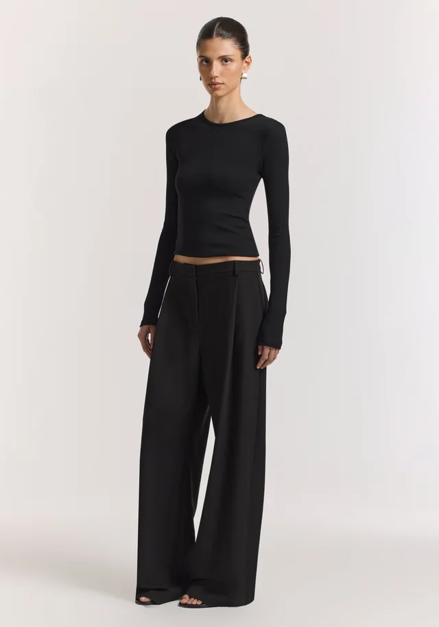 VIKTORIA & WOODS Woods Rib Longsleeve Tee in Black from Viktoria & Woods, photo 1 of 1