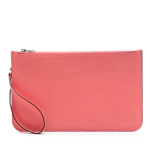 Pink Louis Vuitton Epi Neverfull Pouch in Pink Leather from Designer Revival