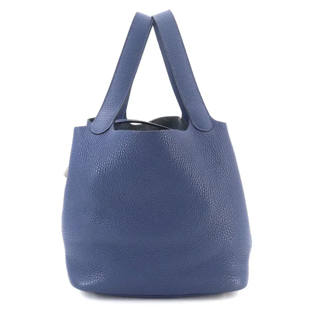 Hermès Picotin Lock MM Hand Bag Taurillon Clemence Bleu Brighton in Blue Clemence leather from Luxury Promise